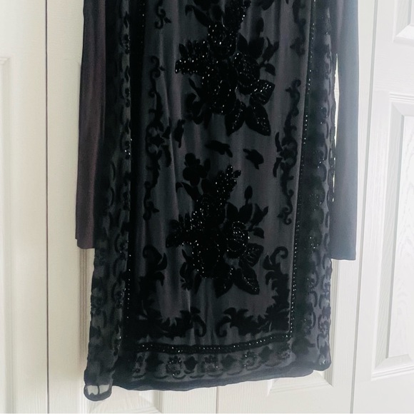 Hale Bob Black Beaded like New Dress - Size Large - Picture 5 of 10